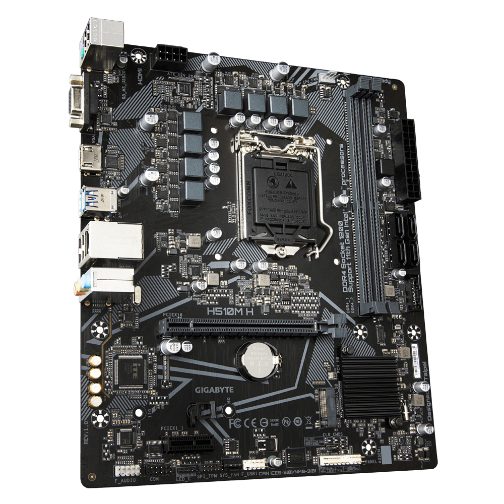 Bekijk afbeelding 3 van Gigabyte 1200 H510M H - M.2/HDMI/VGA/ÂµATX